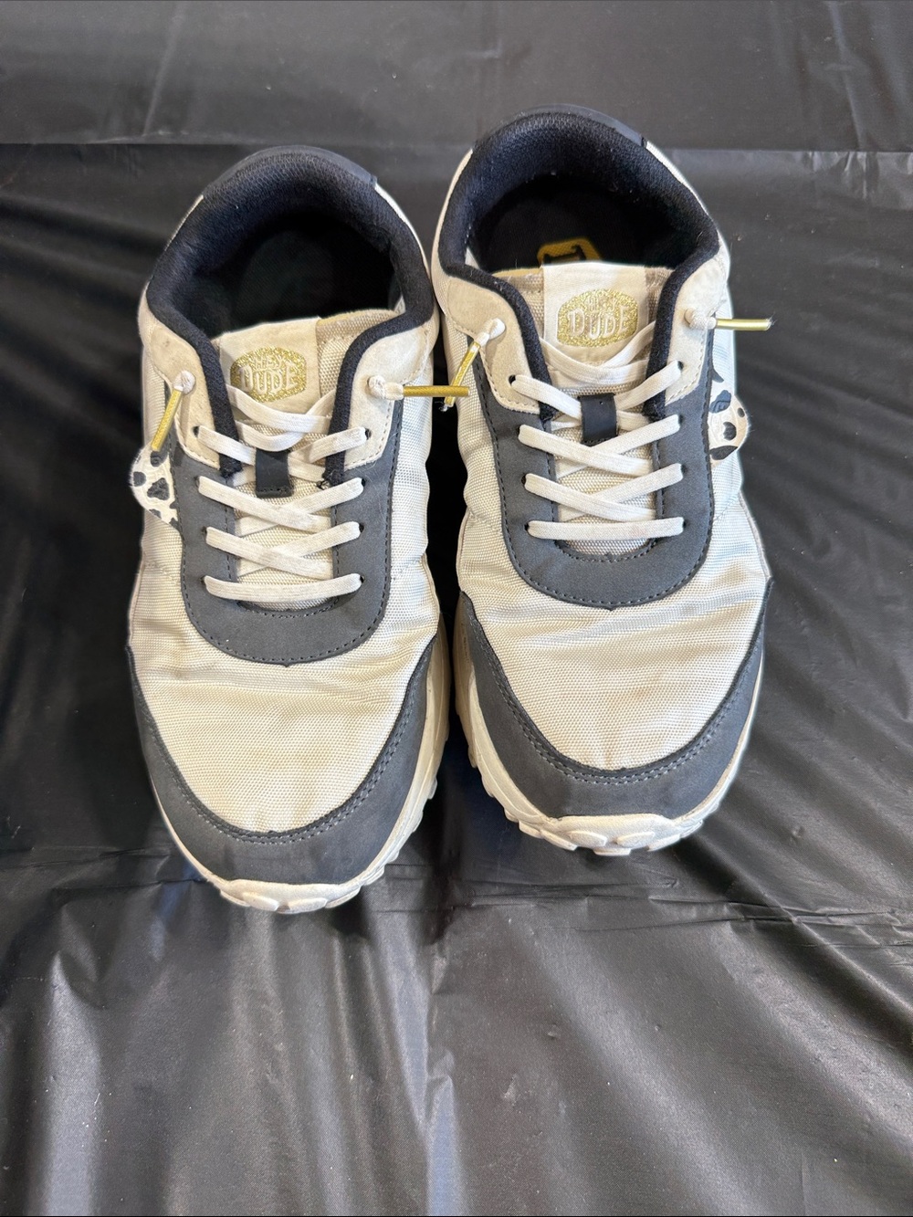 Hey Dude Cream and Gray Women's Sneakers